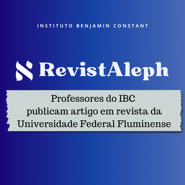 Professores do IBC publicam artigo em revista da Universidade Federal Fluminense