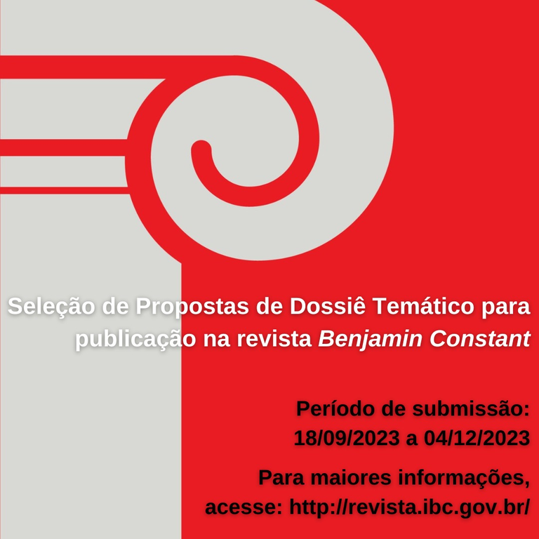 Revista Benjamin Constant recebe proposta para dossiê temático