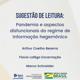 Sugestão de leitura- “Pandemia e aspectos disfuncionais do regime de informação hegemônico” .jpeg