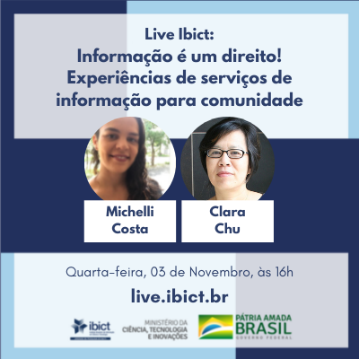 Próxima live QuartaàsQuatro vai abordar experiências de serviços de informação para comunidade