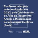 IMG- Confira as principais ações realizadas em 2022 pela Coordenação da Área de Tratamento, Análise e Disseminação da Informação Científica (Codic)