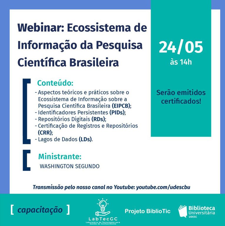 IMG - Pesquisador do Ibict ministra webinar sobre o Ecossistema de Informação e a Pesquisa Científica Brasileira