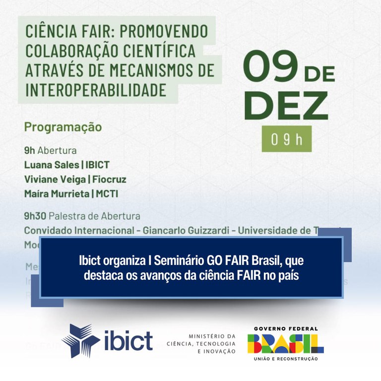 Ibict organiza I Seminário GO FAIR Brasil, que destaca os avanços da ciência FAIR no país