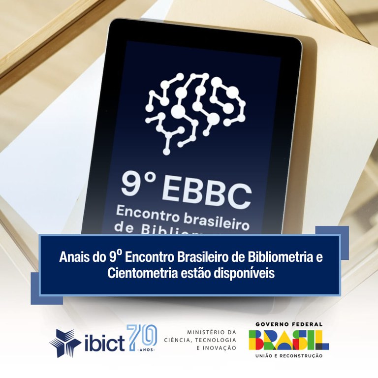 Anais do 9º Encontro Brasileiro de Bibliometria e Cientometria estão disponíveis