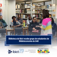 Após longo período fechada, a Biblioteca “Lydia de Queiroz Sambaquy” do Ibict abriu as portas para a primeira visita técnica e recebeu um grupo de estudantes da disciplina de fundamentos do curso de Biblioteconomia da UnB.