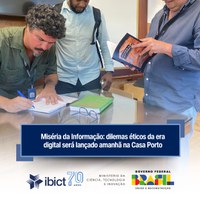 O livro “Miséria da informação: dilemas éticos da era digital”, do pesquisador da COEPI-Ibict, Arthur Coelho Bezerra, será lançado nesta quinta-feira (18/7), na Casa Porto, na zona portuária do Rio de Janeiro (RJ).