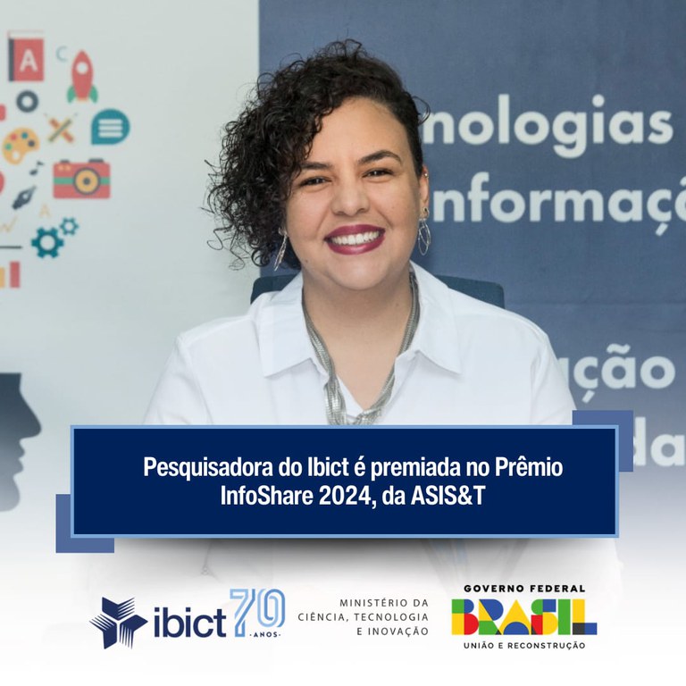 IMG -  Pesquisadora do Ibict é premiada no Prêmio InfoShare 2024, da ASIS&T