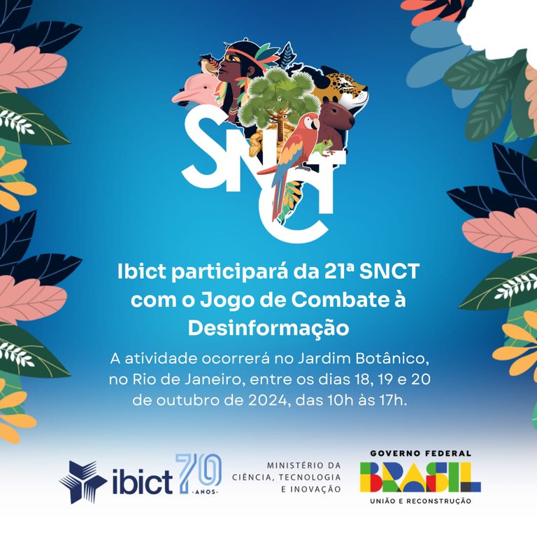 Ibict participará da 21ª SNCT com o Jogo de Combate à Desinformação