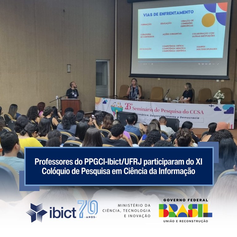 Professores do PPGCI-Ibict/UFRJ participaram do XI Colóquio de Pesquisa em Ciência da Informação