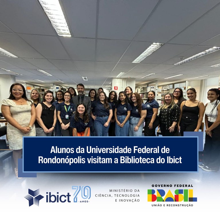 Alunos da Universidade Federal de Rondonópolis visitam a Biblioteca do Ibict