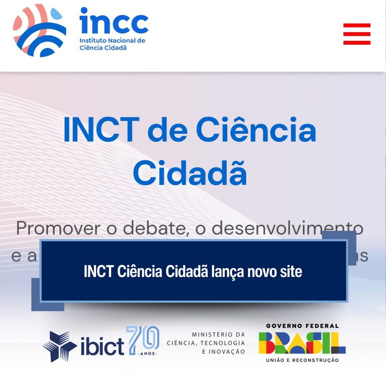 IMG -  INCT Ciência Cidadã lança novo site