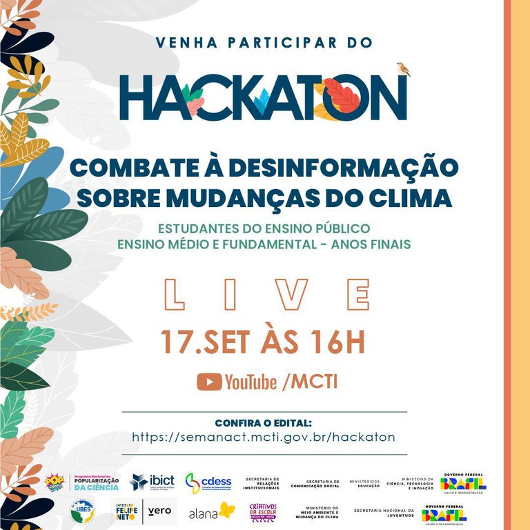 IMG -  Inscrições abertas para o Hackaton de combate à desinformação sobre mudanças do clima