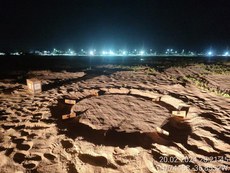 Testes que comprovaram a fotopoluição na praia de desova.