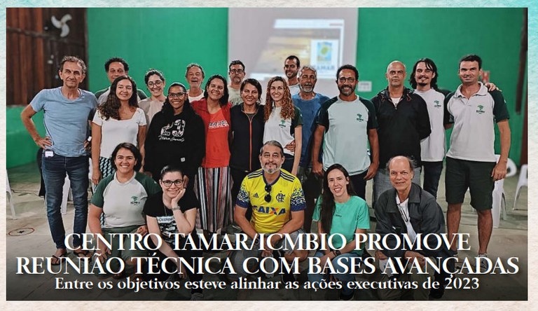 Equipe do Centro TAMAR/ICMBio e convidados na reunião técnica de planejamento das ações 2023.