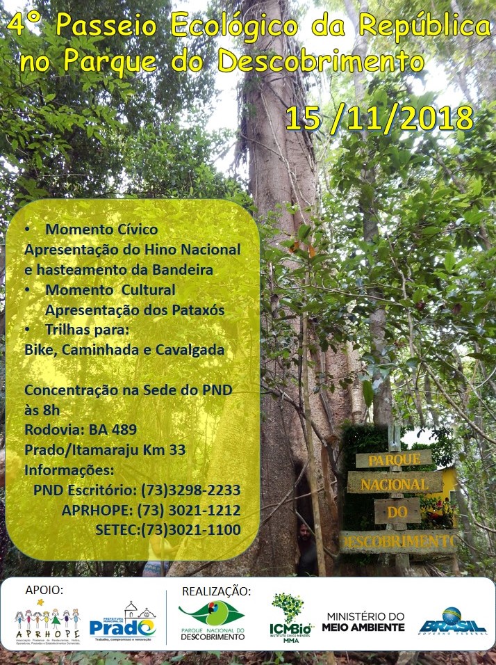 4º Passeio Ecológico da República no ParNa do Descobrimento Prado BA 1