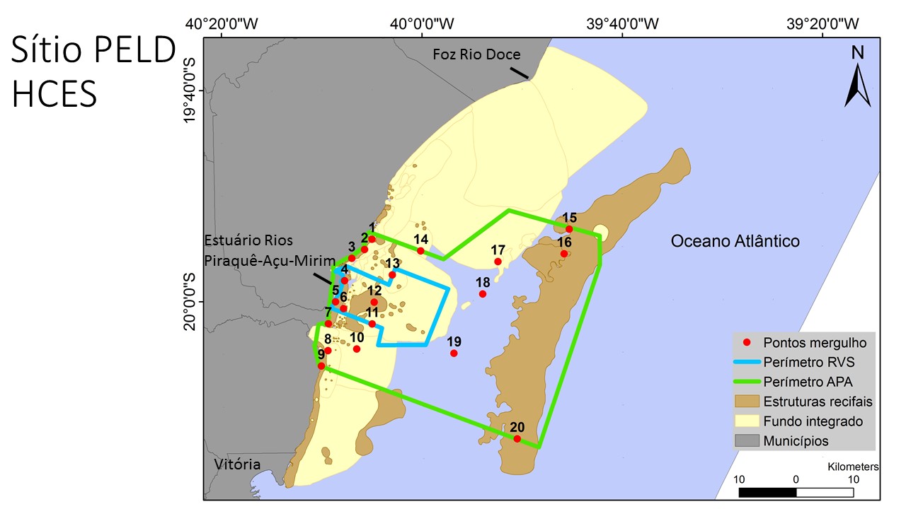 Mapa de Abrangência PELD HCES