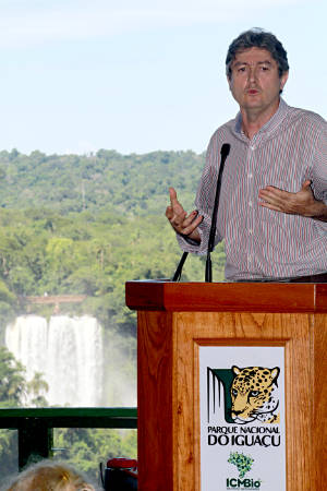 O presidente do ICMBio, Vizentin esteve nas comemorações no Parna do Iguaçu/PR