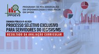 Resultado da Avaliação Curricular – PS PPGEVS nº05/2020