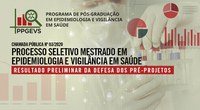 Resultado Preliminar da Defesa dos Pré-Projetos – PS PPGEVS nº03/2020