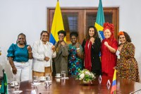 Ministra Anielle Franco e comitiva histórica de parlamentares negras se reúnem com Francia Márquez, na Colômbia