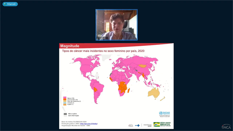 Marceli Santos apresentou dados sobre incidência e mortalidade por câncer de mama