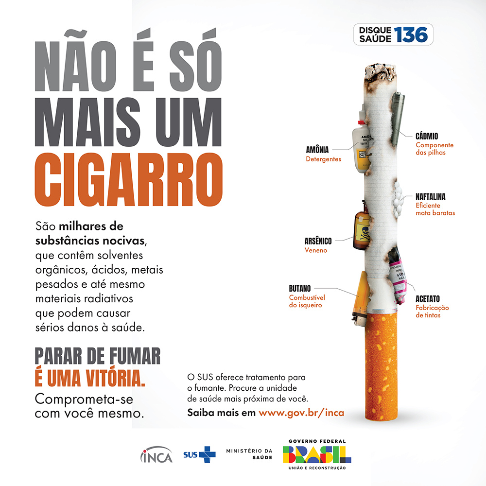 Não é só mais um cigarro. São milhares de substância nocivas