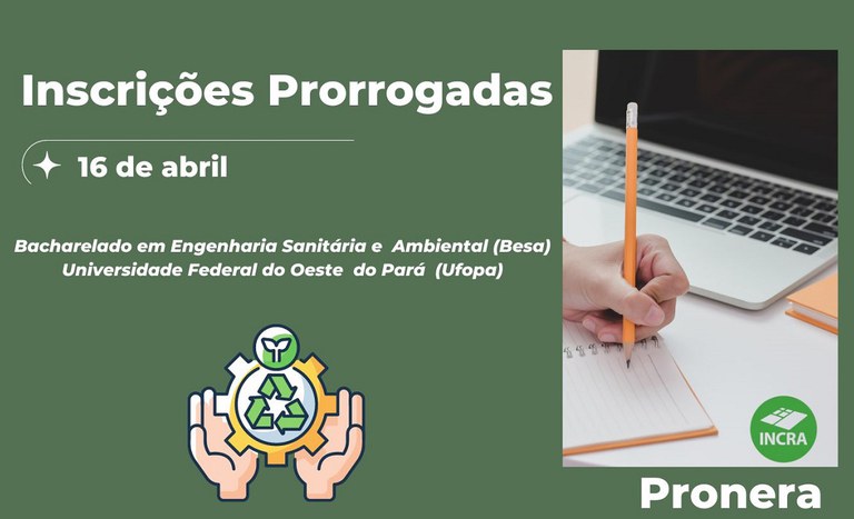 Inscrições para processo seletivo do Pronera são prorrogadas até 16 de abril