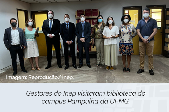 Gestores do Inep visitaram biblioteca do campus Pampulha da UFMG. Imagem:  Reprodução/ Inep.