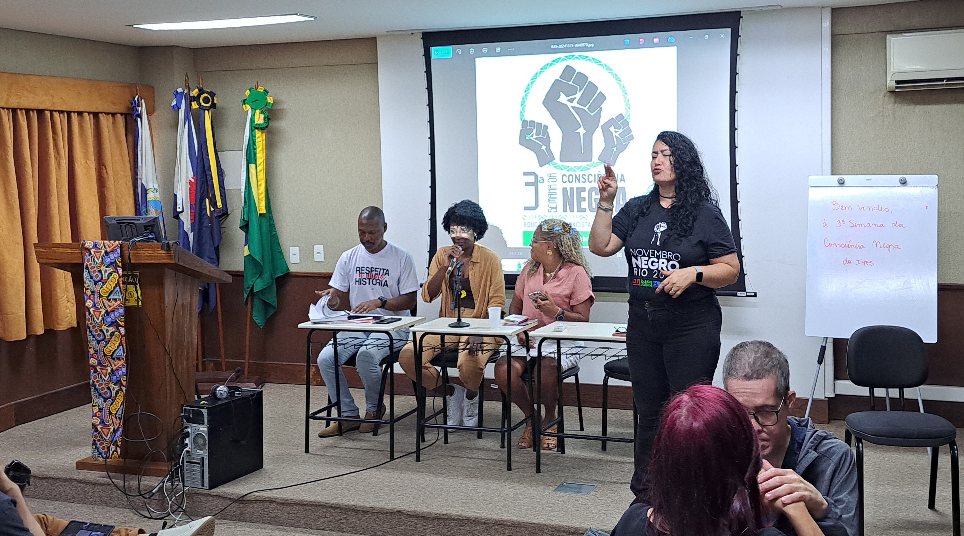 Mônica Cunha e Esli Barbosa participaram da Semana da Consciência Negra