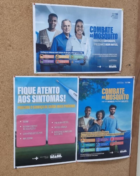 Informativos foram afixados nos departamentos do INES