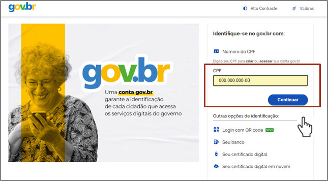 Tela de login Gov.br