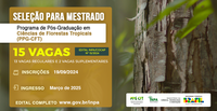 Mestrado em Ciências de Florestas Tropicais do Inpa oferta 15 vagas