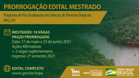 Inpa prorroga inscrições para o Mestrado em Ciências de Florestas Tropicais