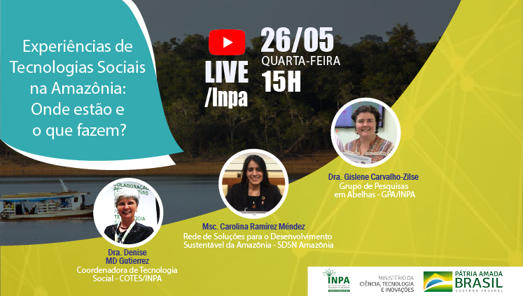 Live de Tecnologia Social do Inpa apresenta iniciativas de manejo florestal  em comunidades no as — Instituto Nacional de Pesquisas da Amazônia -  INPA