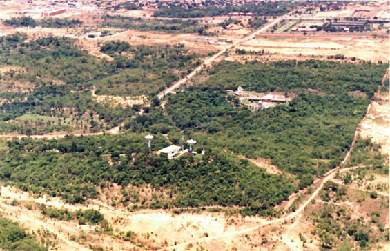 Vista aérea da COECO em Cuiabá/MT, com a ERG (na frente) e ETC (ao fundo).