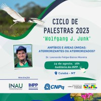 Anfíbios e áreas úmidas serão o tema do próximo encontro do Ciclo de Palestras 2023