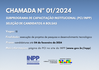 INPP abre Chamada para seleção de candidatos a bolsas no Subprograma de Capacitação Institucional