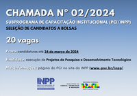 INPP abre nova Chamada para seleção de candidatos a bolsas no Programa de Capacitação Institucional