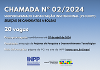 Prorrogação da Chamada Nº 02/2024 do PCI/INPP