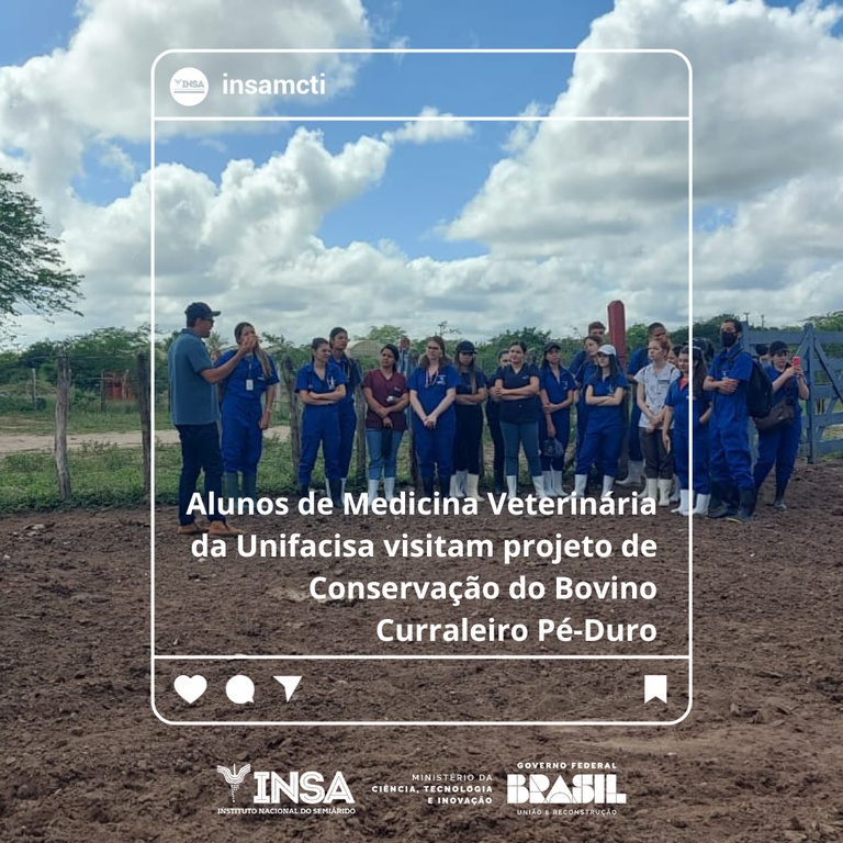 Alunos de Medicina Veterinária da Unifacisa visitam projeto de Conservação do Bovino Curraleiro Pé-Duro