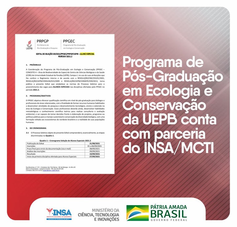 02092021 Programa de Pós-Graduação em Ecologia e Conservação da UEPB conta com parceria do INSAMCTI.jpeg