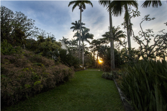 Jardim da Casa de Roberto com vista para a Capela Santo Antônio da Bica. (Foto: Oscar Liberal/Iphan)