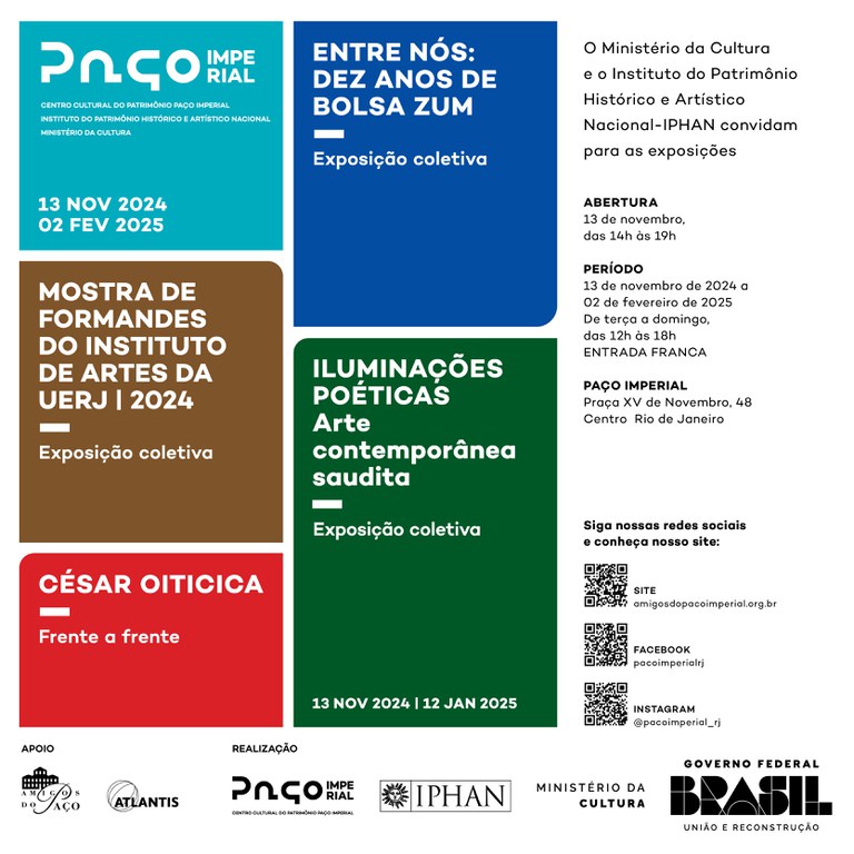 Programação de Exposições de 13 de novembro de 2024 a 02 de fevereiro de 2025.