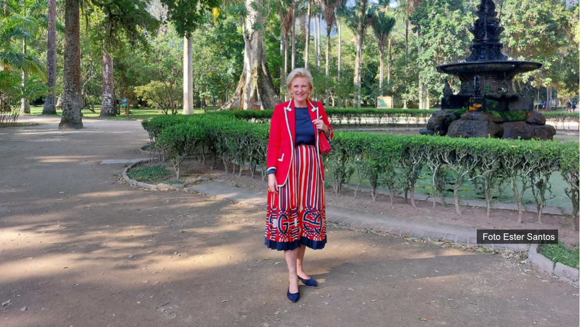 Princesa Astrid da Bélgica visita o Jardim Botânico do Rio de Janeiro