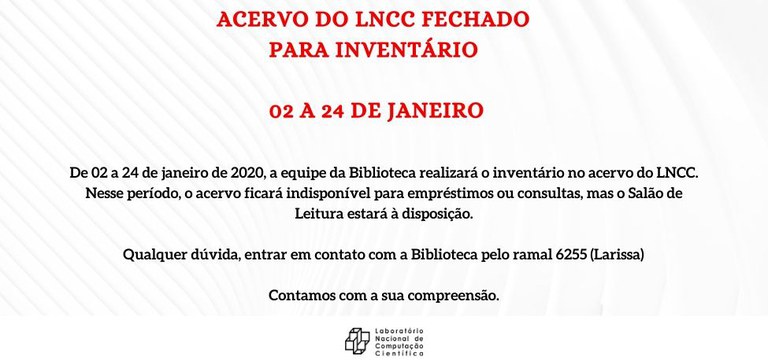 acervo do LNCC fechado para inventário no período de 02 a 24 de janeiro.jpg