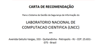 LNCC comemora a recomendação para receber o certificado ISO 27.001