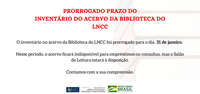 Prorrogado prazo do inventário no acervo da biblioteca do LNCC