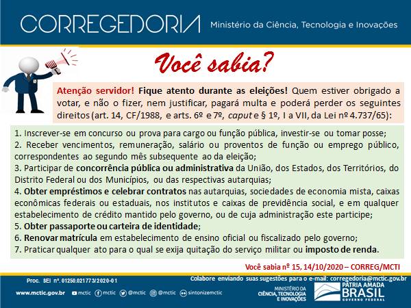 Você sabia? N° 15 de 15.10.2020