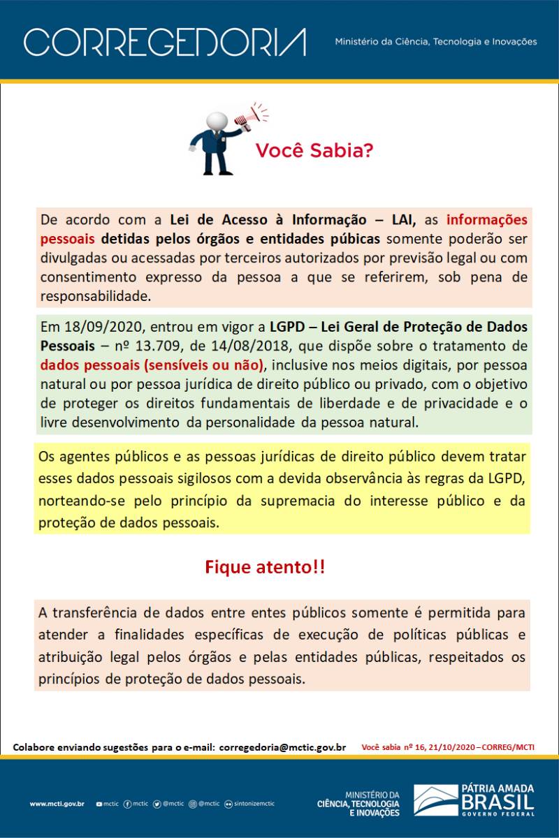 Você sabia? N° 16 de 21.10.2020