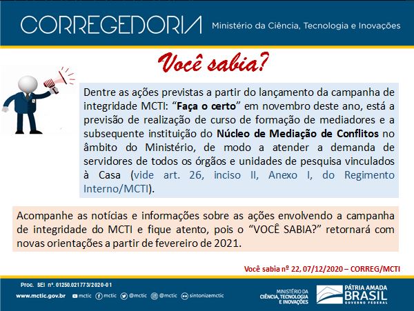 Você sabia? N° 22 de 07.12.2020